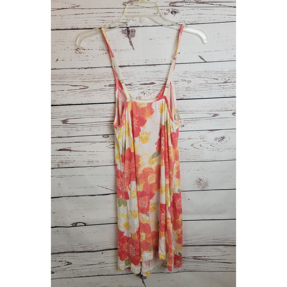 Ambrielle Orange Floral V-Neck Cami Chemise Slip Nightgown Medium - Picture 6 of 6